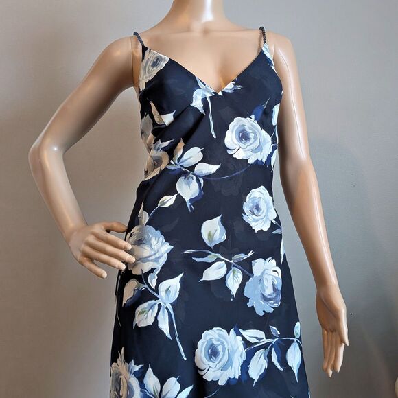 Vintage 90s Y2K Jessica McClintock Floral Gown Bejeweled Straps Maxi Dress 8 - Picture 5 of 11